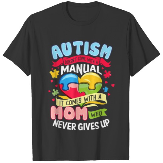 Autism Mom Awareness Mom Heart Great puzzle T-shirt
