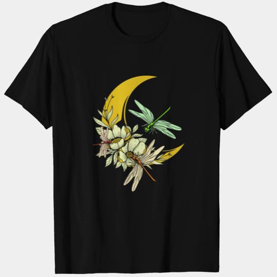 Dragonfly Moon Flower Insects Bugs T Shirts