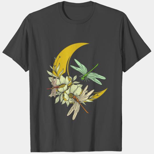 Dragonfly Moon Flower Insects Bugs T Shirts