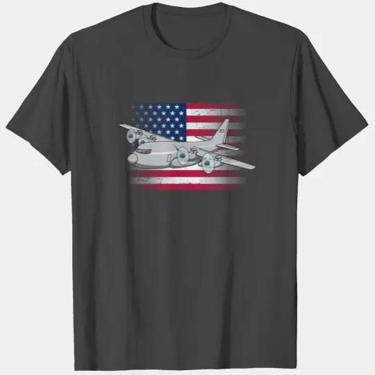 Flying C-130 American Flag Military C130 Hercules T Shirts