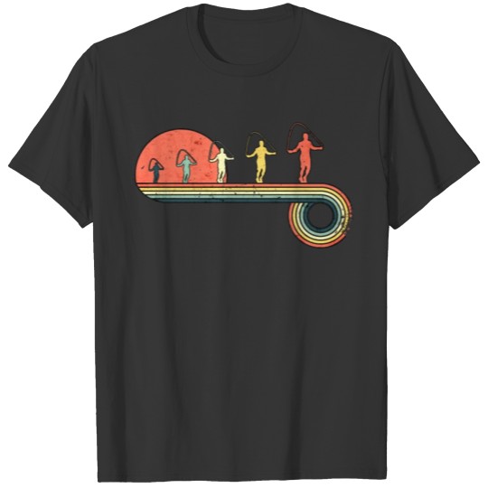 Jumping Rope Vintage Sunset Rainbow Color T-shirt
