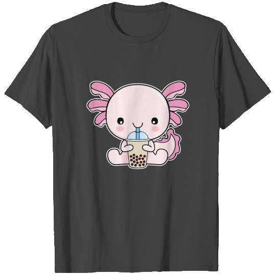 Cute Kawaii Axolotl Boba Bubble Milk Tea T Shirts