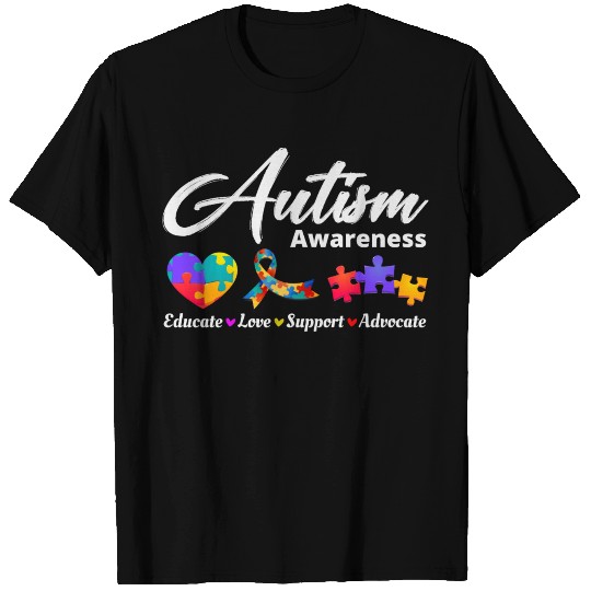 Autism Autistic Awareness Puzzle Heart Warrior T Shirts