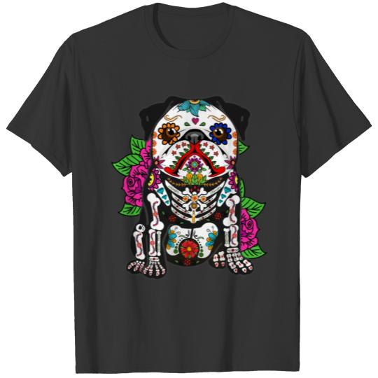 Skull Skeleton Pug dia de los muertos day of the d T-shirt