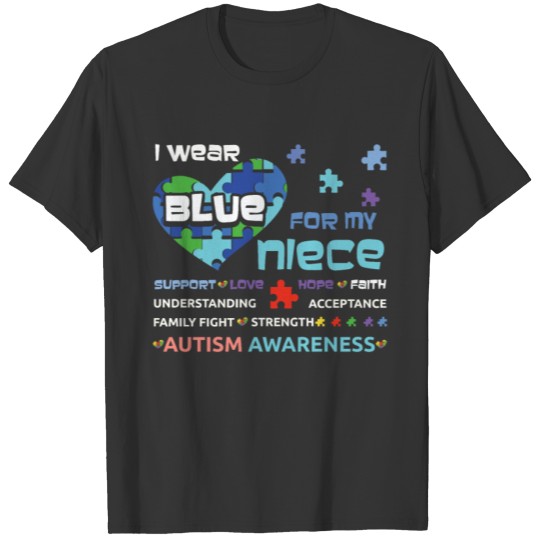 Blue For Niece Puzzle Special Autism Awareness T-shirt