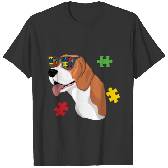 Cool Beagle Dog Special Puzzle Autism Awareness T-shirt