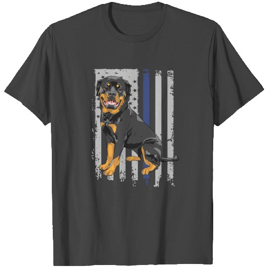 American Flag Rottweiler Police Dad T Shirts
