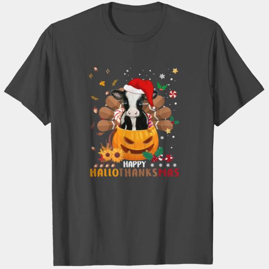 Cow Happy Hallothanksmas Funny Cow Halloween And M T Shirts