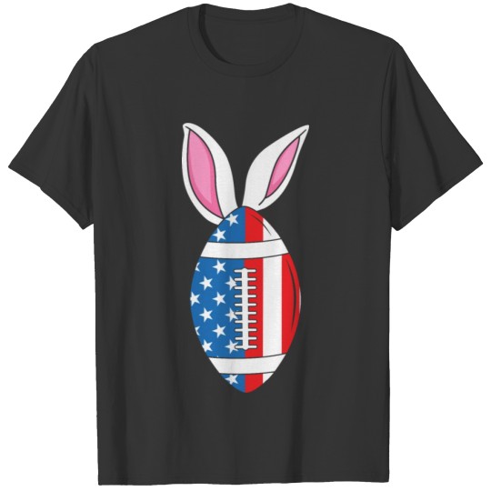 Rabbit Ears Easter Fooftball American Flag T-shirt