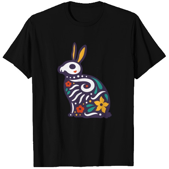 Sugar Skull Rabbit Mexican Skeleton T Shirts