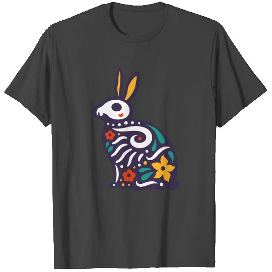 Sugar Skull Rabbit Mexican Skeleton T Shirts