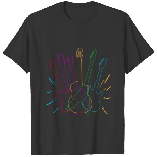 Color Electric Guitar Lover Acoustic Guitarist T-shirt