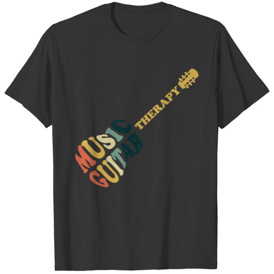 Music guitar therapy, text in the form of a guitar T-shirt