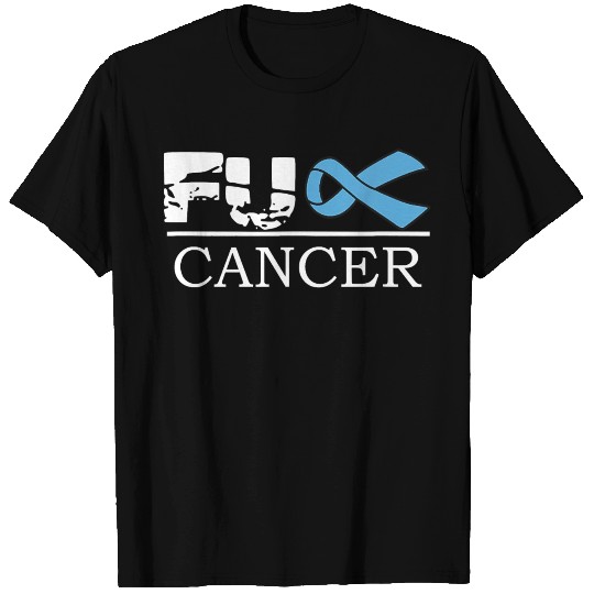 Fuck Cancer Awareness Blue Ribbon Prostate T Shirts