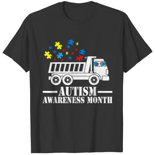 Truck Puzzle Pieces Cute Autism Awareness T Shirt T-shirt