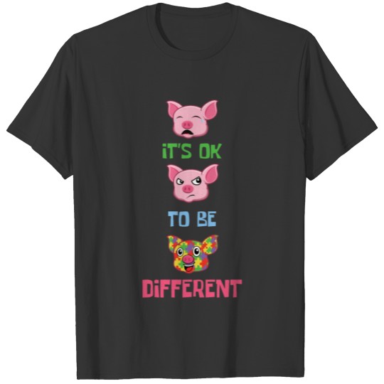 Different Pig Okay Special Puzzle Autism Awareness T-shirt