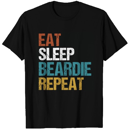 Bearded Collie Beardie Eat Sleep Repeat Vintage T Shirts