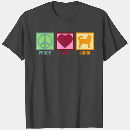 West East WSL Siberian Laika Dog Peace Love T Shirts
