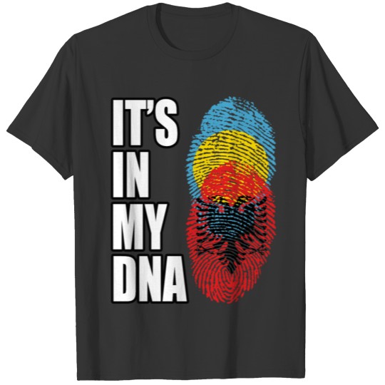 Palauan And Albanian Vintage Heritage DNA Flag T-shirt