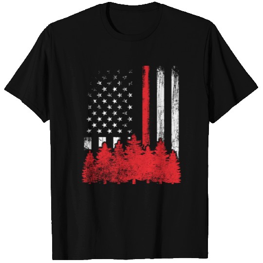 Thin Red Line American Flag Wildland Firefighter G T Shirts