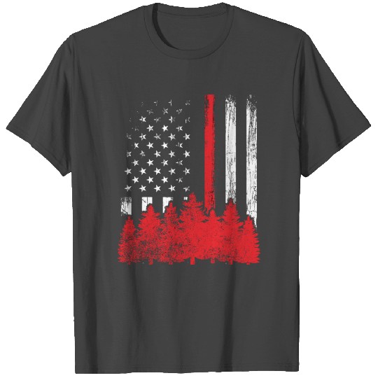Thin Red Line American Flag Wildland Firefighter G T Shirts