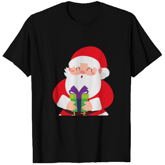Christmas Santa Claus With Gift Box T Shirts