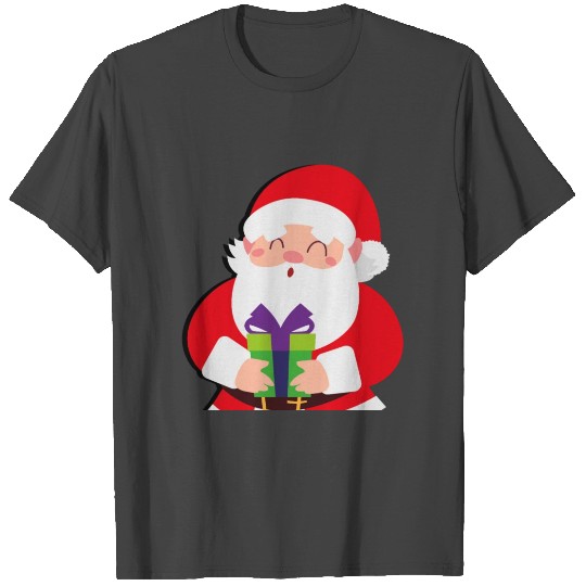Christmas Santa Claus With Gift Box T Shirts
