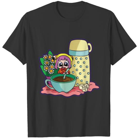 Black Chai Tea Picnic Girl Thermos Mug T-shirt