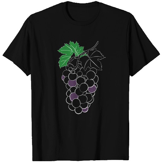 Grape Line Art For Dark T Shirts