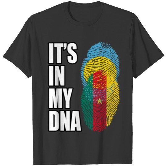 Palauan And Cameroonian Vintage Heritage DNA Flag T-shirt