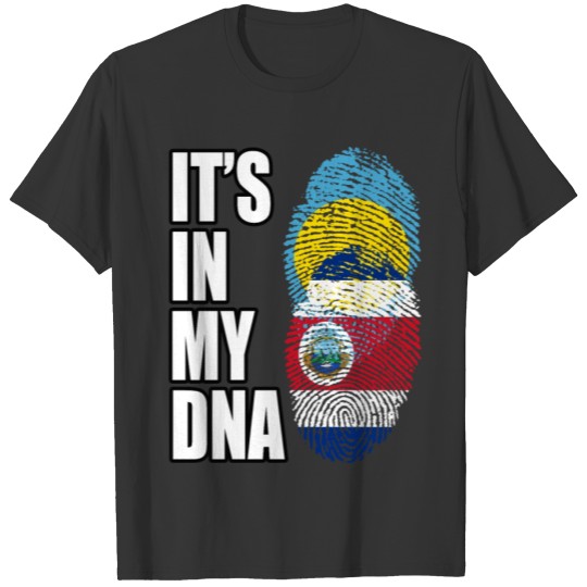 Palauan And Costa Rican Vintage Heritage DNA Flag T-shirt