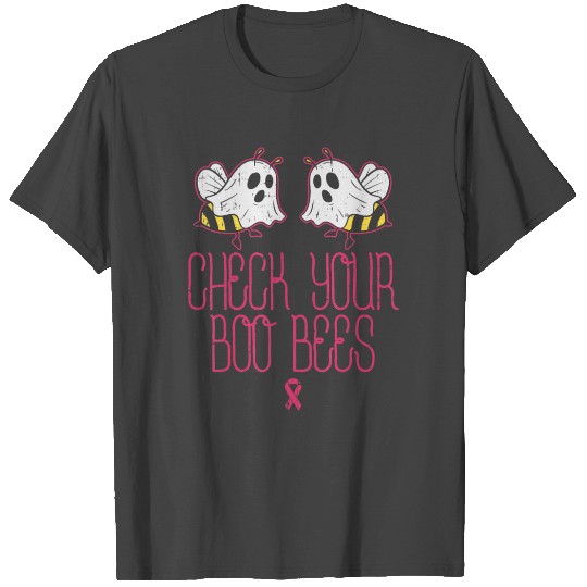 Check Your Boo Bees T Shirts Breast Cancer Awareness