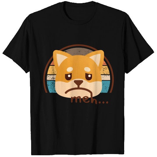 Sad Cat Meh Retro Sunset T Shirts