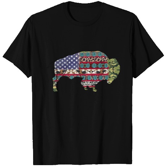 American Flag Buffalo T Shirts