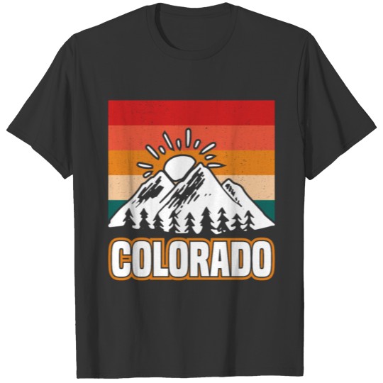 Retro Vintage Sunset Colorado Mountain T-shirt