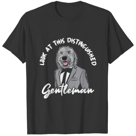 Dog Owner Gentleman Dog Suit Mustache T-shirt