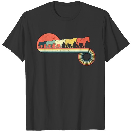 Zebra Retro Vintage Sunset Rainbow Color T-shirt