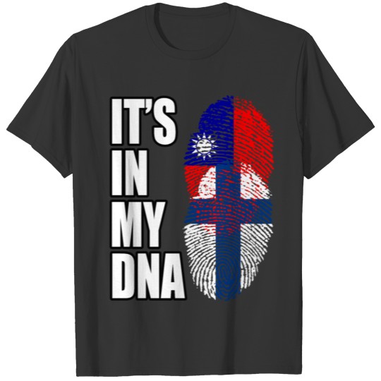 Taiwanese And Finland Mix Heritage DNA Flag T-shirt