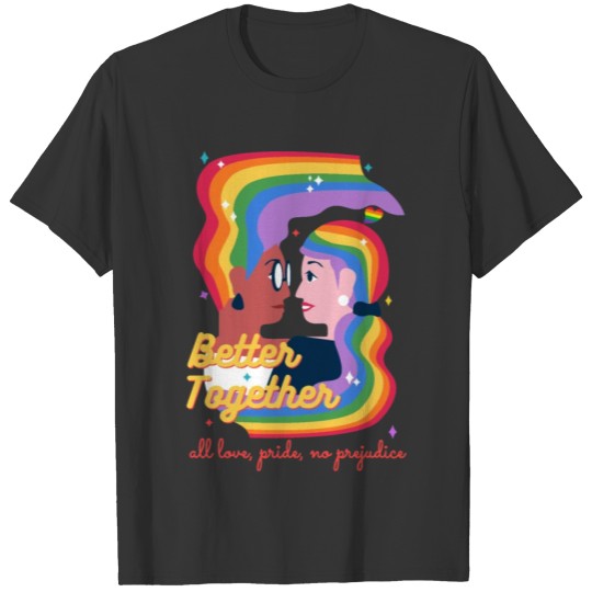 Lesbian Couple Rainbow Gift For Pride Month T-shirt