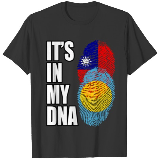 Taiwanese And Palauan Mix Heritage DNA Flag T-shirt
