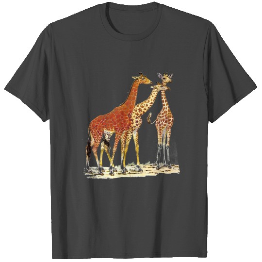Giraffe Family Slim Fit T Shirts