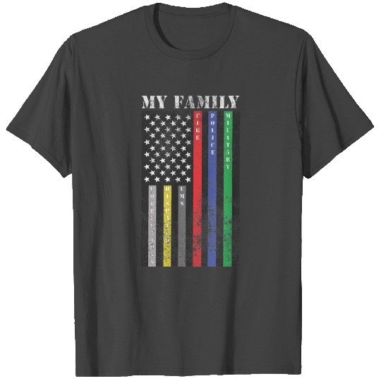 My Family Support Services Flag Slim Fit T Shirts