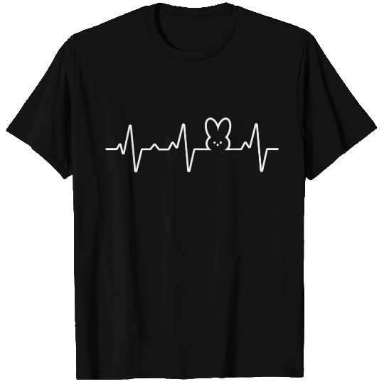 Happy Easter Bunny Heartbeat Pulse (White) T Shirts