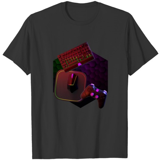 Gamer 3D - synthwave retrowave vaporwave T-shirt