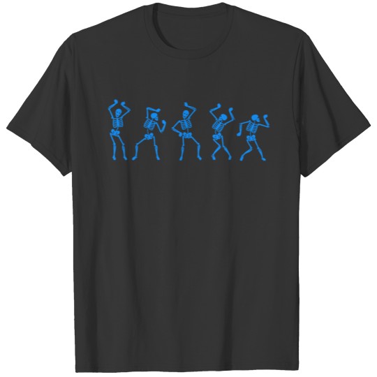 Blue Spooky Dancing Skeletons T-shirt
