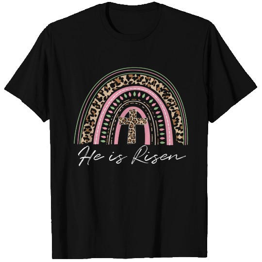 Easter He Is Risen Shit, Colorful Leopard Rainbow T Shirts
