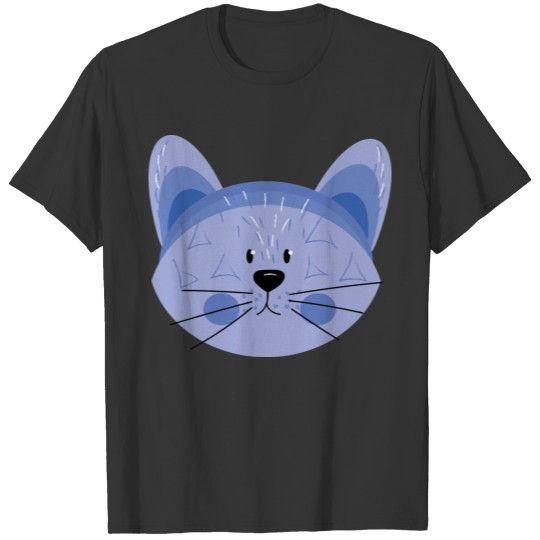 Cat Face Blue T-shirt