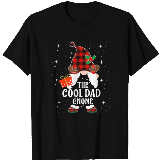 Cool Dad Gnome Buffalo Plaid Matching Family T Shirts