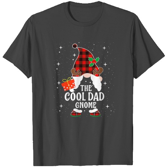 Cool Dad Gnome Buffalo Plaid Matching Family T Shirts