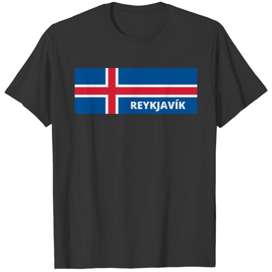 Reykjavik City in Icelandic Flag T-shirt